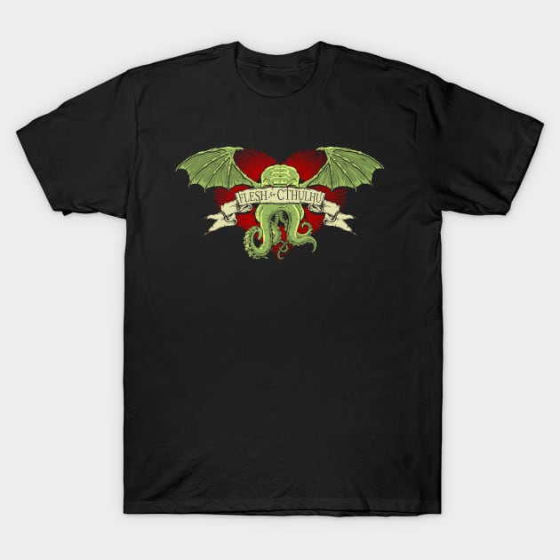 Flesh For Cthulhu T-Shirt by Mephias